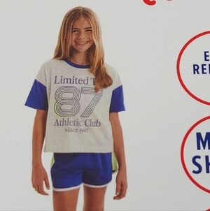 Limited Too Girls 2 Piece Active Set T-Shirt & Mesh Shorts Size L (12/14)